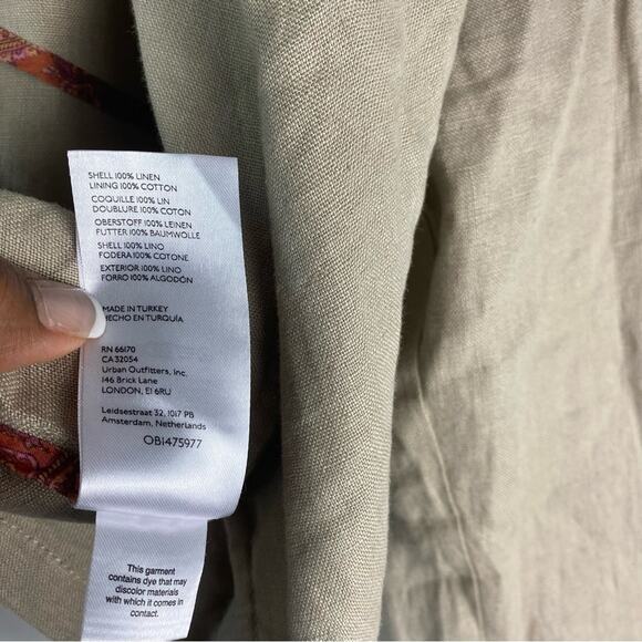 Free People 100% Linen Slice Of Action 3 Piece Skort Set Suit Cropped Tan 12 - Picture 15 of 16